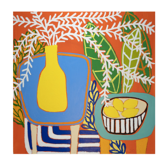 Warm Blue Table - painting